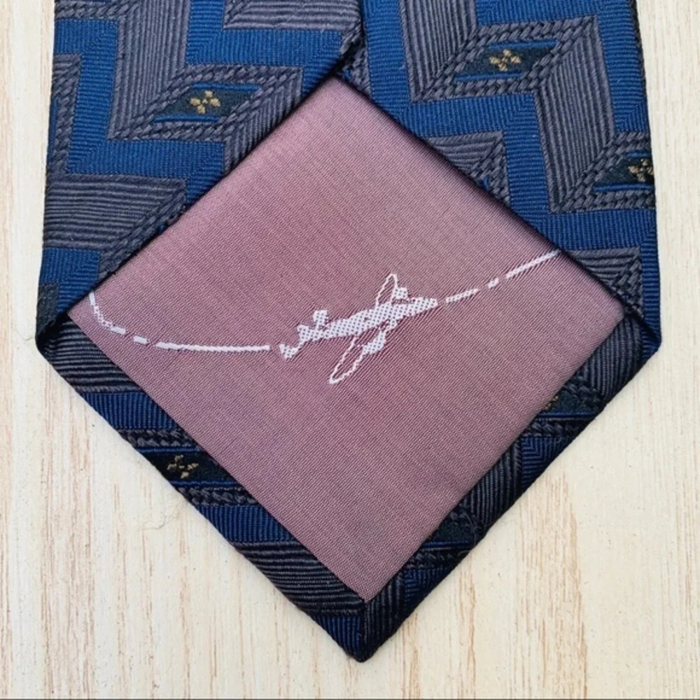 Zinc Blue & Taupe Gorgeous Woven Silk Tie